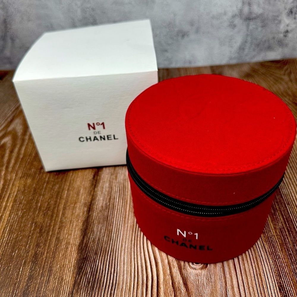 CHANEL Vanity Pouch Novelty Camellia Red Canvas  2024 Japan​ NIB​​